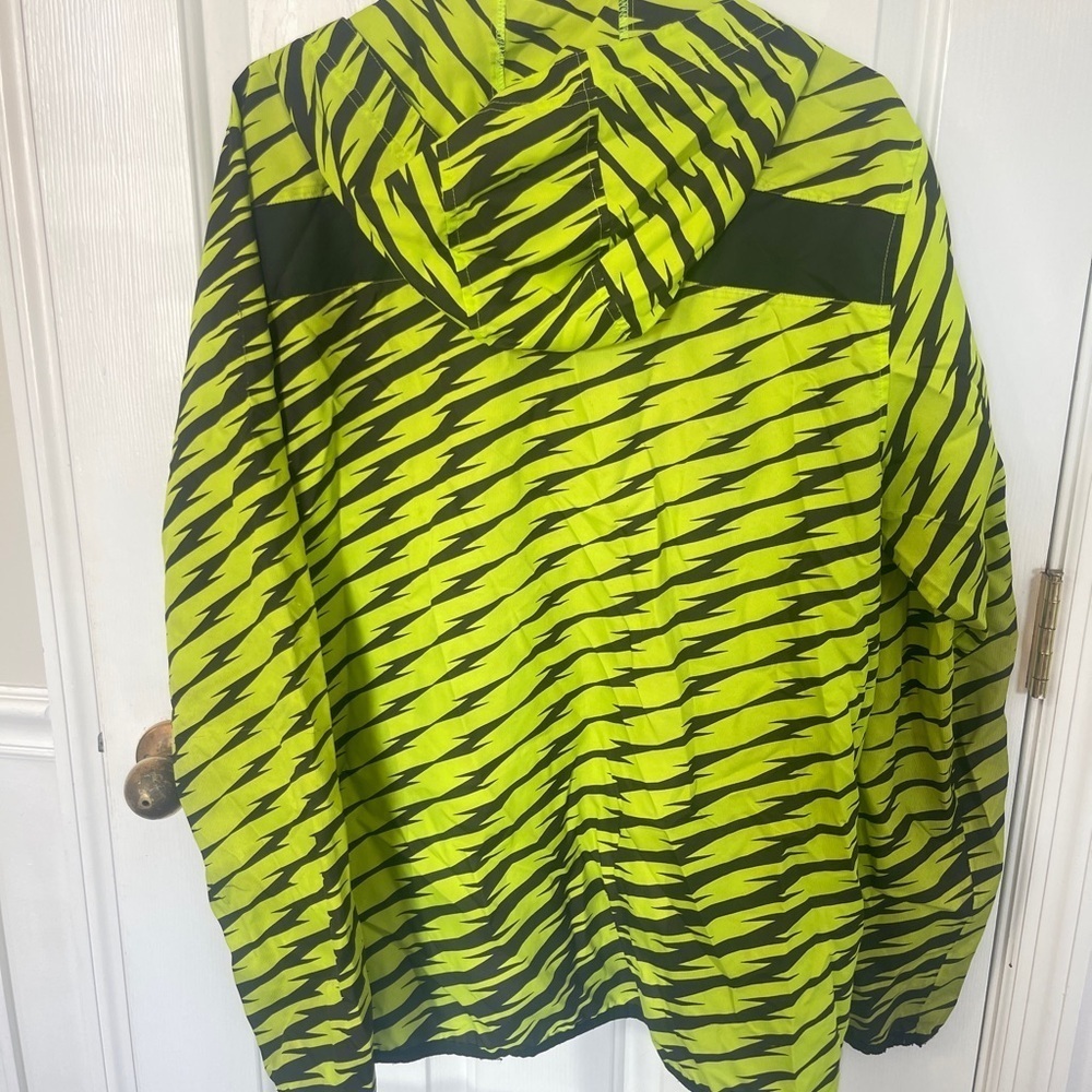 Adidas Lightweight Neon Printed Windbreaker Bright Streetwear Size Large Hooded - Picture 2 of 10